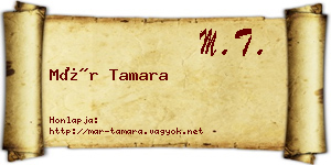 Már Tamara névjegykártya